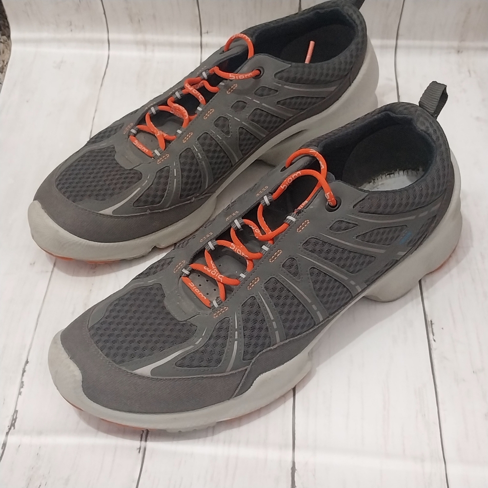 Ecco Biom Performance Training Sneakers Men Size 46 Gray Orange Running Shoes